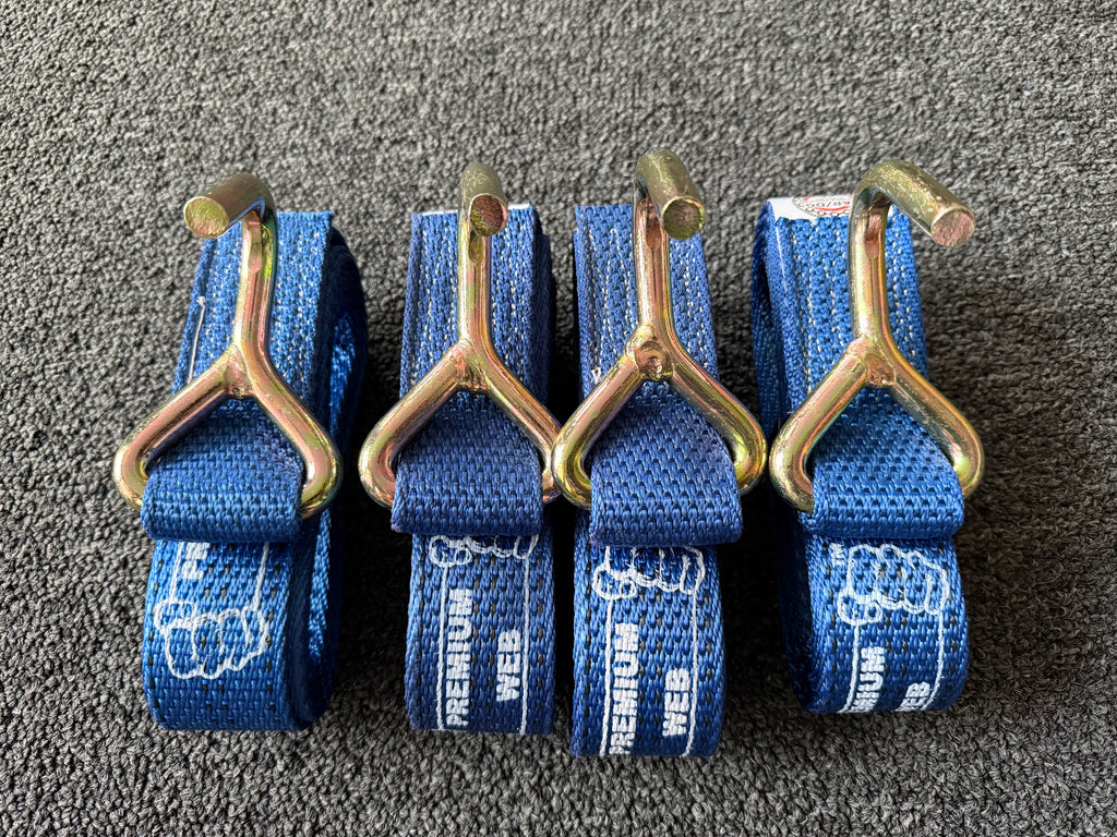 4 Pack 2" X 10' PREMIUM WEB Finger Hook Wheel Lift Strap