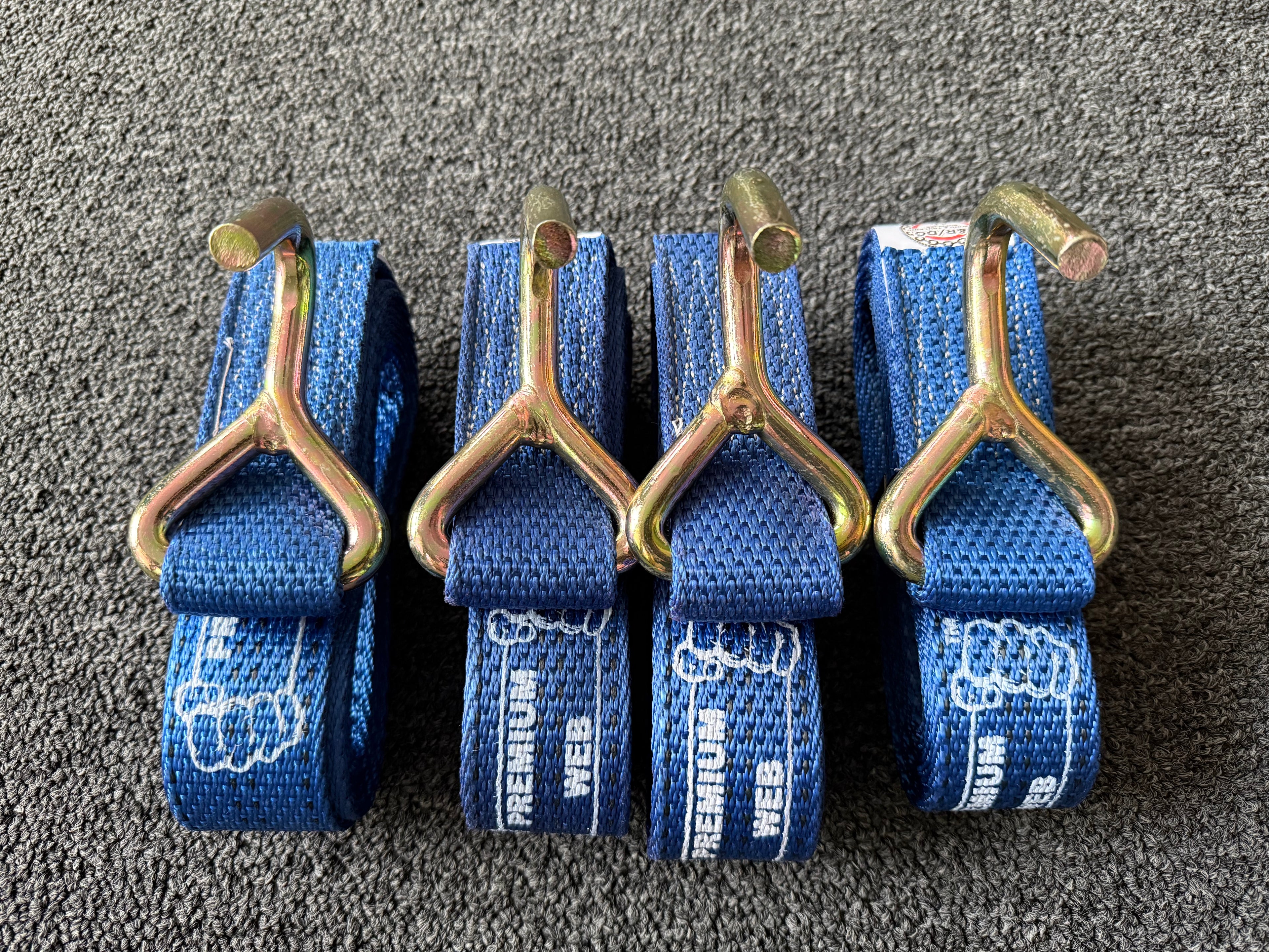 4 Pack 2" X 10' PREMIUM WEB Finger Hook Wheel Lift Strap