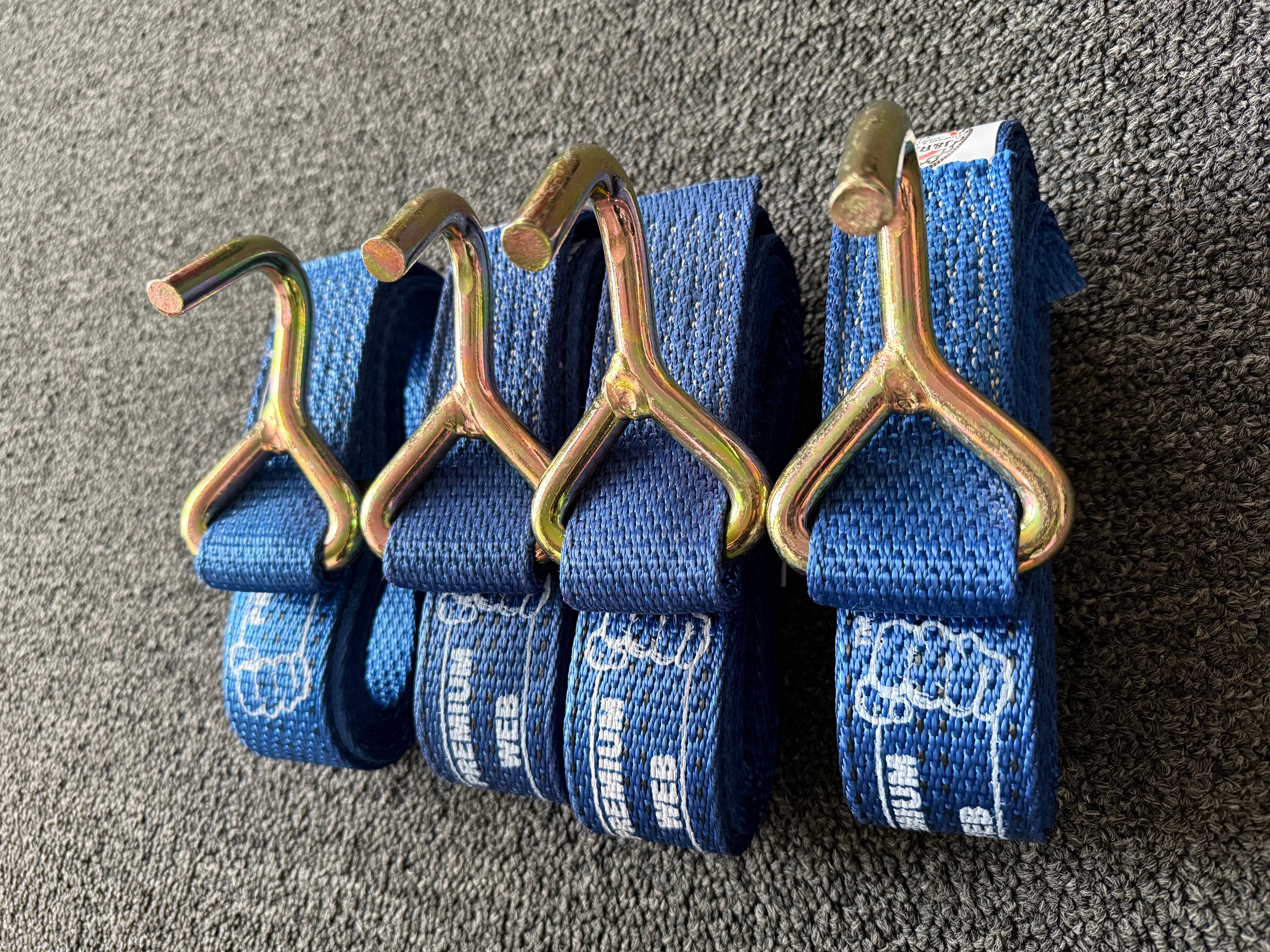 4 Pack 2" X 10' PREMIUM WEB Finger Hook Wheel Lift Strap