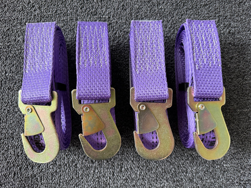 4 Pack 2" X 10' PREMIUM WEB Snap Hook Wheel Lift Strap