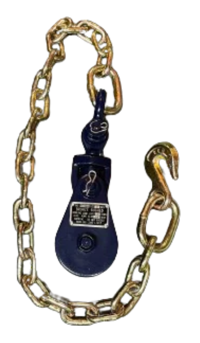 2 Ton 3" Sheave Snatch Block W/ Shackle With Chain And Grab Hook Assembly