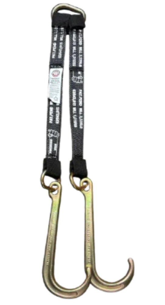 24"PREMIUM WEB V-Bridle Strap W/ Big 15" Forged J-Hooks