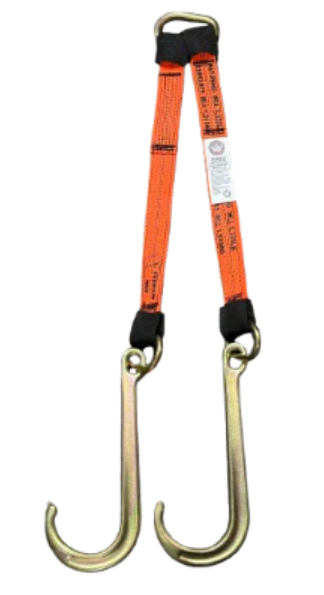 24"PREMIUM WEB V-Bridle Strap W/ Big 15" Forged J-Hooks