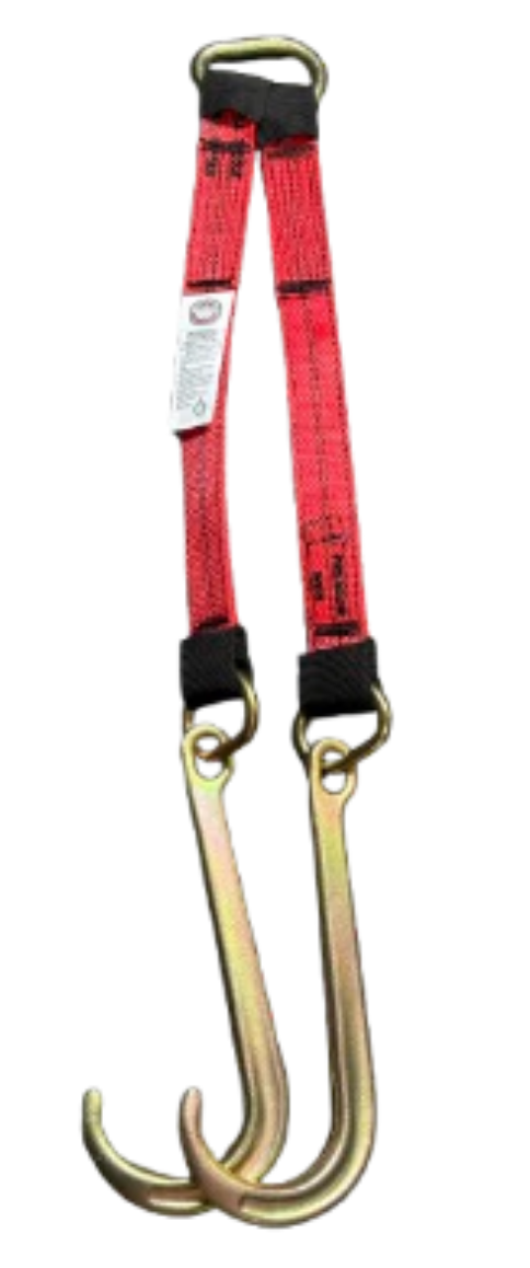 24"PREMIUM WEB V-Bridle Strap W/ Big 15" Forged J-Hooks